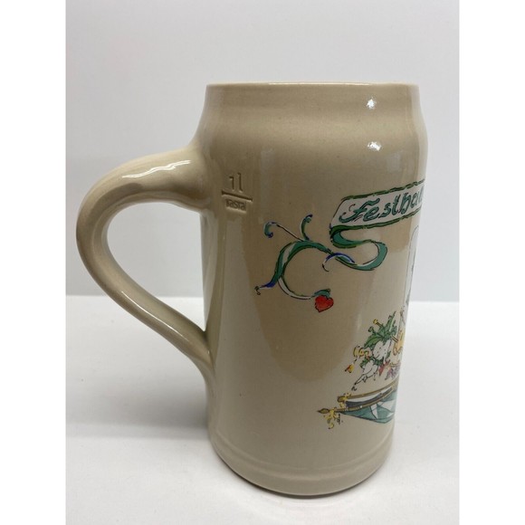 Vtg Octoberfest Rastal Festwirt Wiggel Hagn Beer Mug Stain Hand Painted Germany - Picture 3 of 7